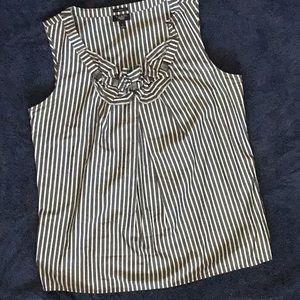 Talbots Gray and White Striped Sleeveless Top, SP